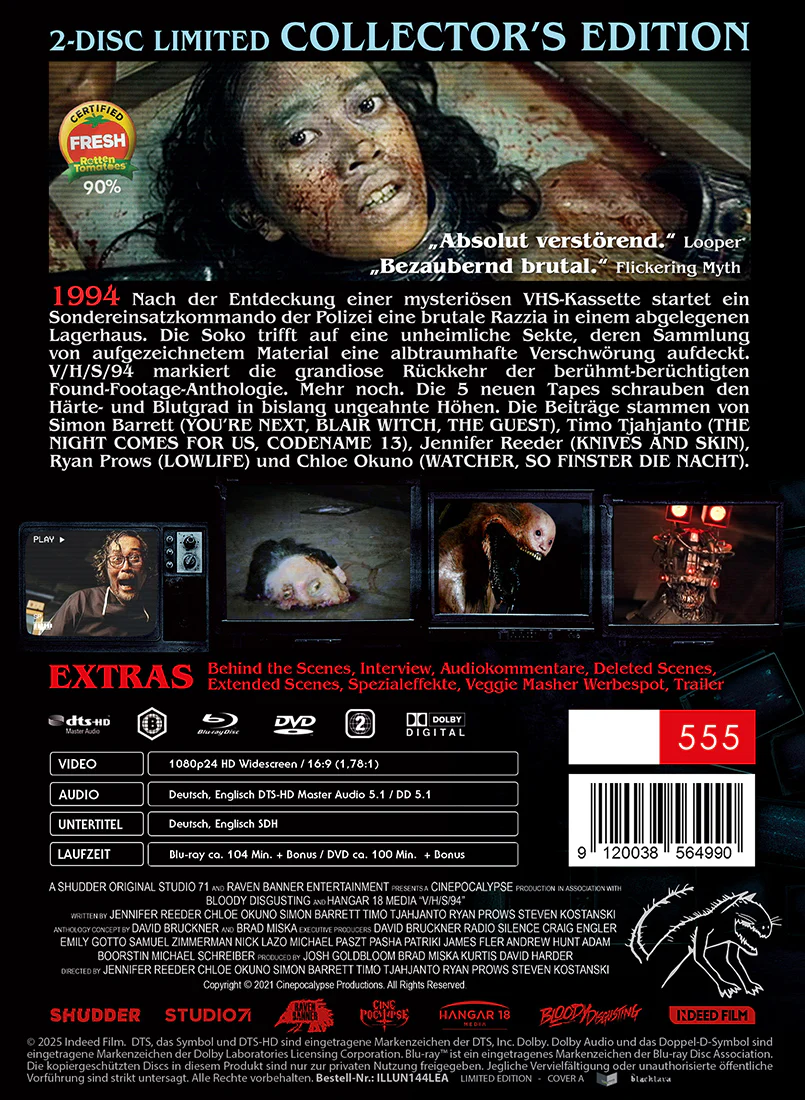 V/H/S/94  2-Disc Limited (555) UNCUT Edition MediaBook Cover A - Image 3